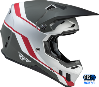 Fly Racing Formula Carbon Composite Driver Motorcycle Youth Helmet - Matt Silver Red White