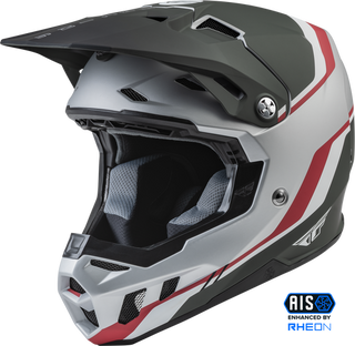 Fly Racing Formula Carbon Composite Driver Motorcycle Youth Helmet - Matt Silver Red White