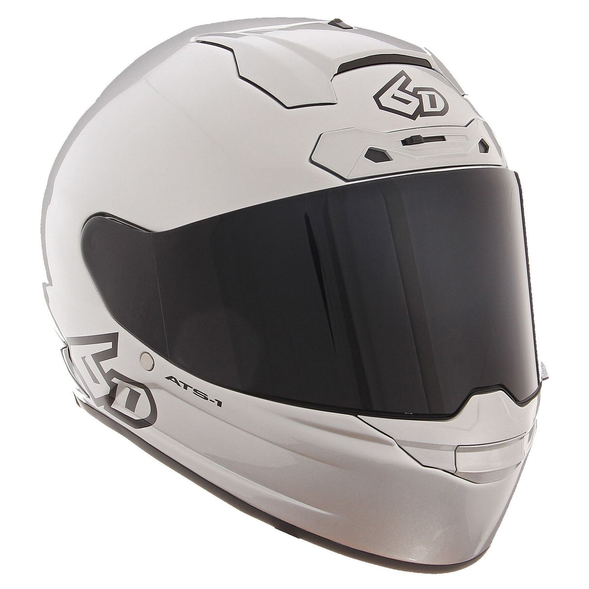 6D ATS-1R Motorcycle Helmet - Solid Gloss Silver