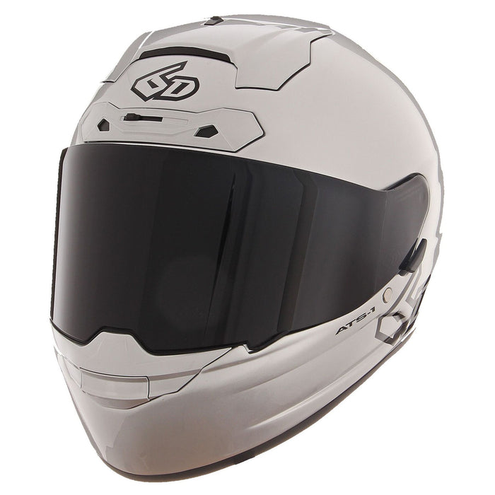 6D ATS-1R Motorcycle Helmet - Solid Gloss Silver