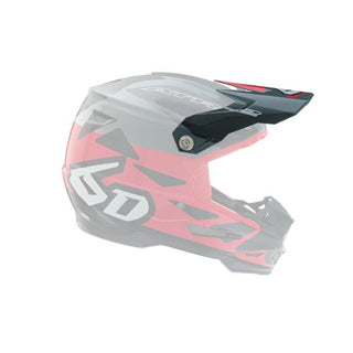 6D ATR-2 Merge Replacement Helmet Peak - Red/Grey/Black