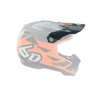 6D ATR-2 Merge Replacement Helmet Peak - Neon Orange/Grey/Black