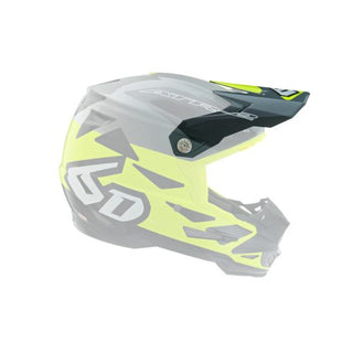 6D ATR-2 Merge Replacement Helmet Peak - Neon Yellow/Grey/Black