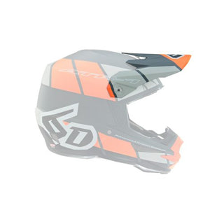 6D ATR-1 Shear Replacement Helmet Peak - Orange/Grey/Black