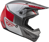 Fly Racing Kinetic Drift Motorcycle Youth Helmet - Charcoal Light Grey Red