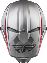 Fly Racing Kinetic Drift Motorcycle Youth Helmet - Charcoal Light Grey Red