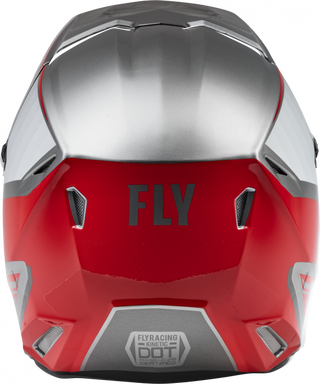 Fly Racing Kinetic Drift Motorcycle Helmet - Charcoal Light Grey Red