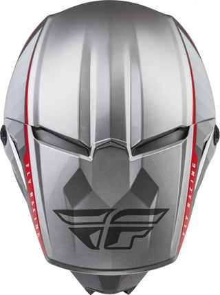 Fly Racing Kinetic Drift Motorcycle Helmet - Charcoal Light Grey Red