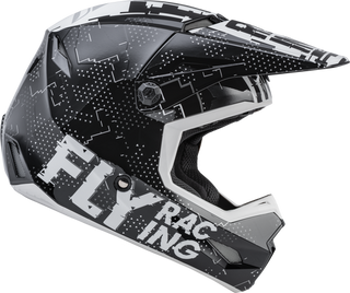 FLY Racing Kinetic Youth Helmet Scan Blk Wht