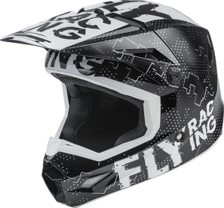 FLY Racing Kinetic Youth Helmet Scan Blk Wht