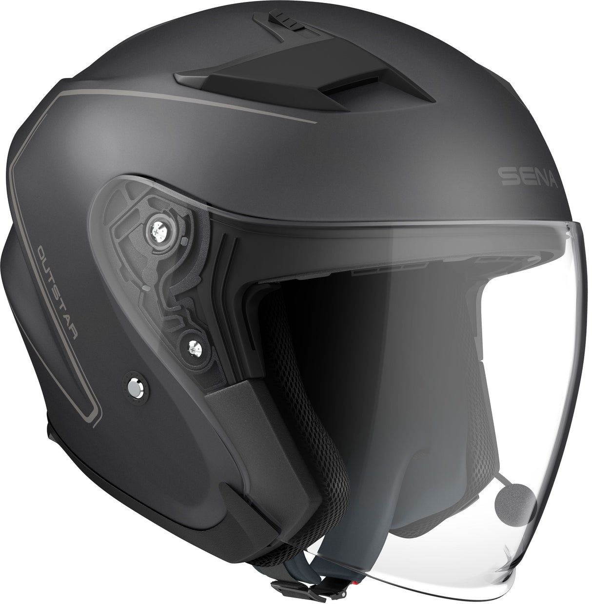 Sena Outstar Bluetooth -Integrated Open Face Helmet - Matt Black