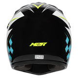 M2R MX2 JR Youth Lightning PC-3 Helmet - Hi-Vis White Blue
