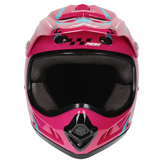 M2R MX2 JR Youth Lightning PC-7 Helmet - White Blue Pink