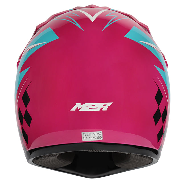 M2R MX2 JR Youth Lightning PC-7 Helmet - White Blue Pink