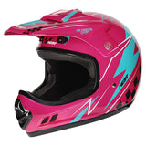 M2R MX2 JR Youth Lightning PC-7 Helmet - White Blue Pink