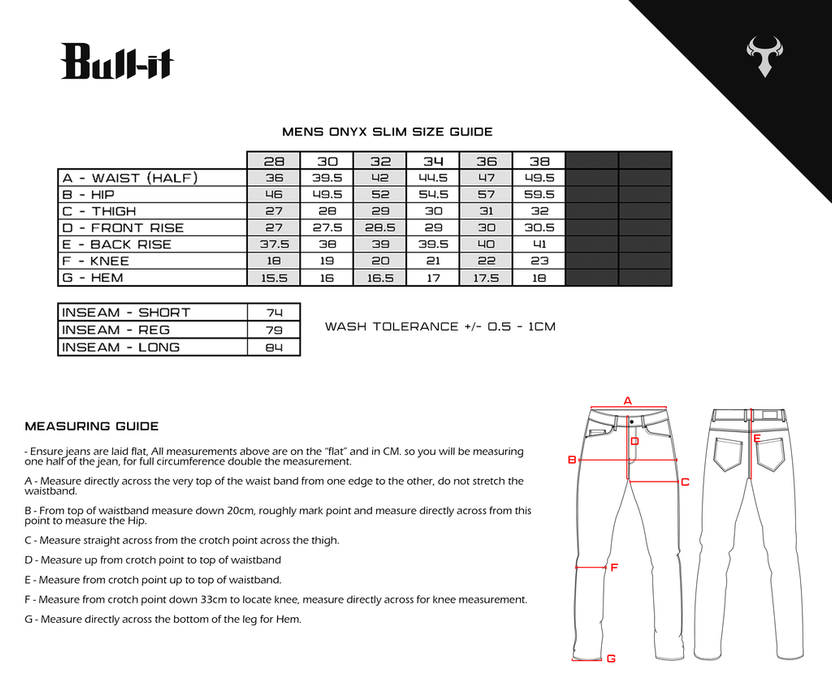 Bull-It 21 Tactical Onyx Slim Men's Jeans (Short Leg) - Black