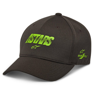 Alpinestars Angle Velo Tech Hat - Charcoal Bright Green / Curved Bill / Flex W/ Velcro Adj
