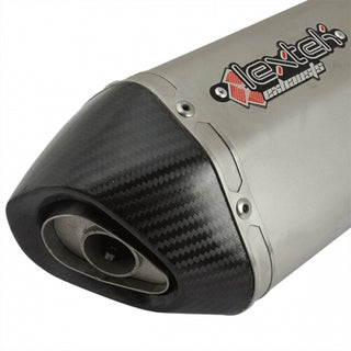 Lextek S41 Matt Stainless Steel Hexagonal Exhaust Silencer 4 Bolt Fixing