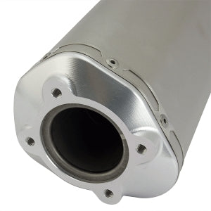 Lextek S41 Matt Stainless Steel Hexagonal Exhaust Silencer 4 Bolt Fixing