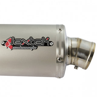 Lextek OP1L Matt Stainless Steel Oval Left Exhaust Silencer 51mm