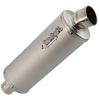 Lextek OP1L Matt Stainless Steel Oval Left Exhaust Silencer 51mm