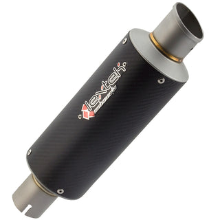 Lextek GP8CL Carbon Fibre GP Stubby Left Exhaust Silencer 51mm