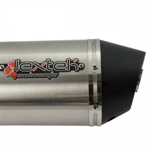 Lextek RP1L Matt Stainless Steel Oval Exhaust Silencer (Left Hand) 51mm