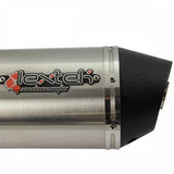 Lextek RP1L Matt Stainless Steel Oval Exhaust Silencer (Left Hand) 51mm