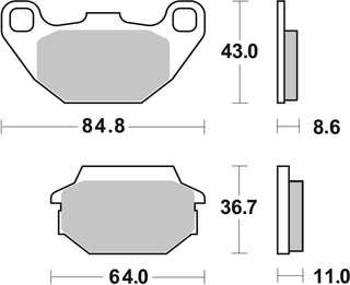 SBS FRICTION - Sinter Front / Rear Scooter Brake Pads - 154MS-