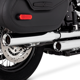 V&H Eliminator 300 Slip-Ons Softail 18-20  (Fits: Heritage + Delux) - Chrome