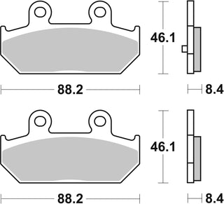 SBS FRICTION - Sinter Rear Scooter Brake Pads - 182MS-