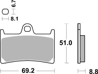 SBS FRICTION - Sinter Front Scooter Brake Pads - 198MS-