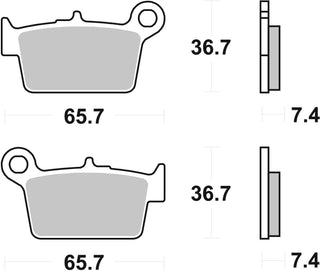 SBS FRICTION - Ceramic Rear Scooter Brake Pads - 199HF-