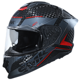 SMK Titan Carbon Nero (GL263) Helmet - Black Grey Red