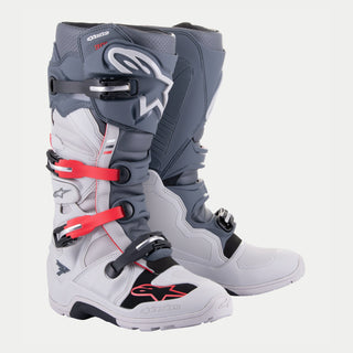 Alpinestars Tech 7 Enduro Boots - Light Gray/Dark Gray/Bright Red