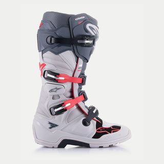 Alpinestars Tech 7 Enduro Boots - Light Gray/Dark Gray/Bright Red