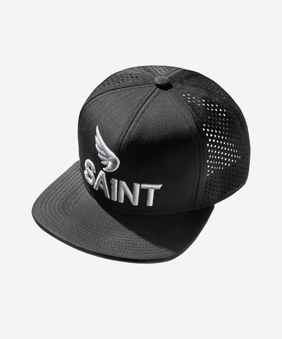 Saint 3D Logo Mesh Snapback - Black/White