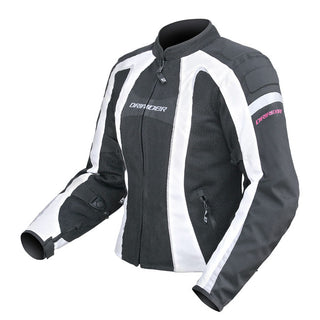 Dririder Airstream Ladies Motorcycle Jacket - Black/White