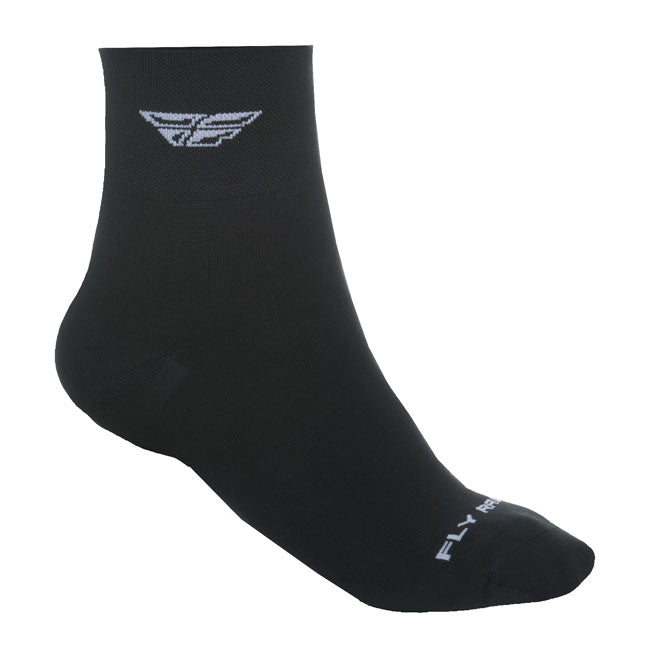 Fly Racing Shorty Motorcycle Socks -Black/White