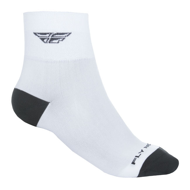 Fly Racing Shorty Motorcycle Socks -White/Black