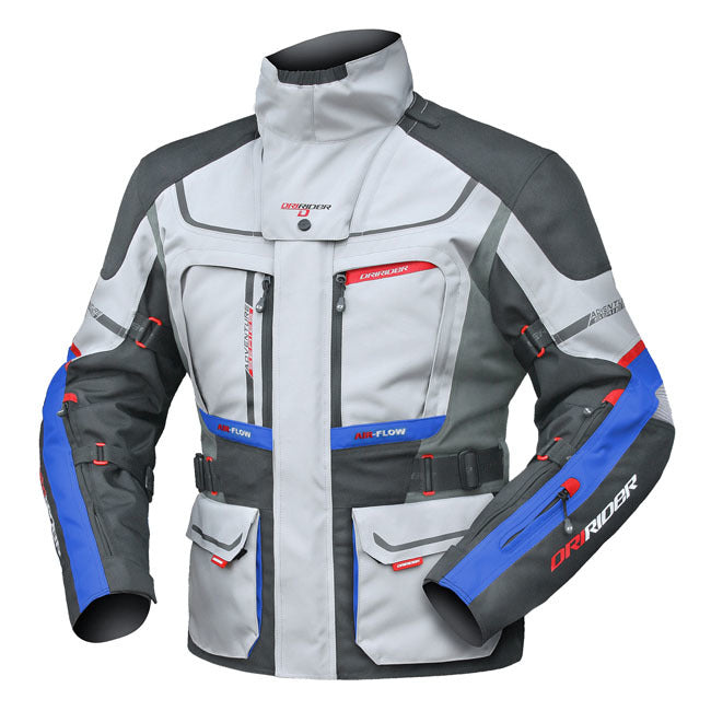 Dririder Vortex Adventure 2 Men's Motorcycle Jacket - Grey/Anthracite/Blue