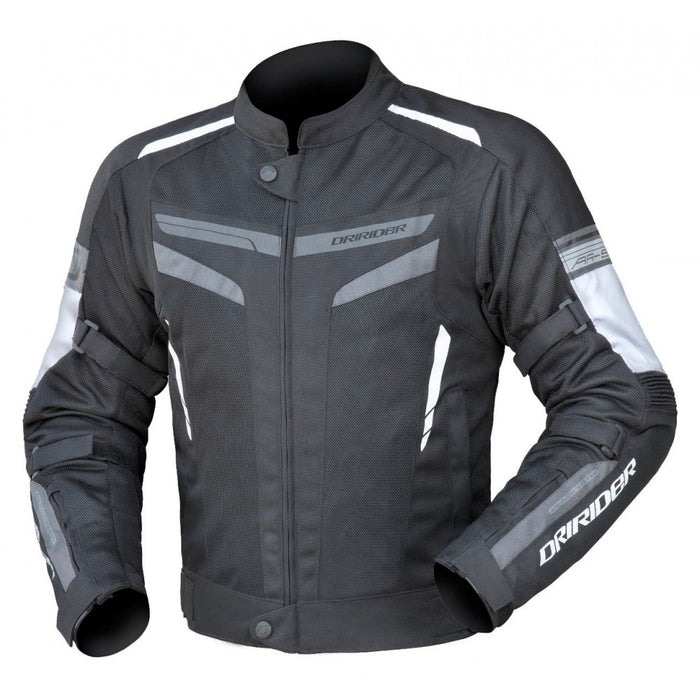 Dririder Air-Ride 5 Men's Motorcycle Jacket - Black/White/Grey
