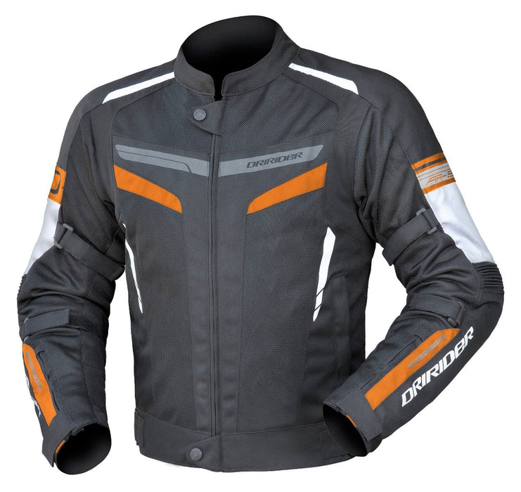 Dririder Air-Ride 5 Men's Motorcycle Jacket - Black/White/Orange