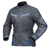 Dririder Apex 5 Airflow Ladies Motorcycle Jacket - Black-Atlantic-Blue