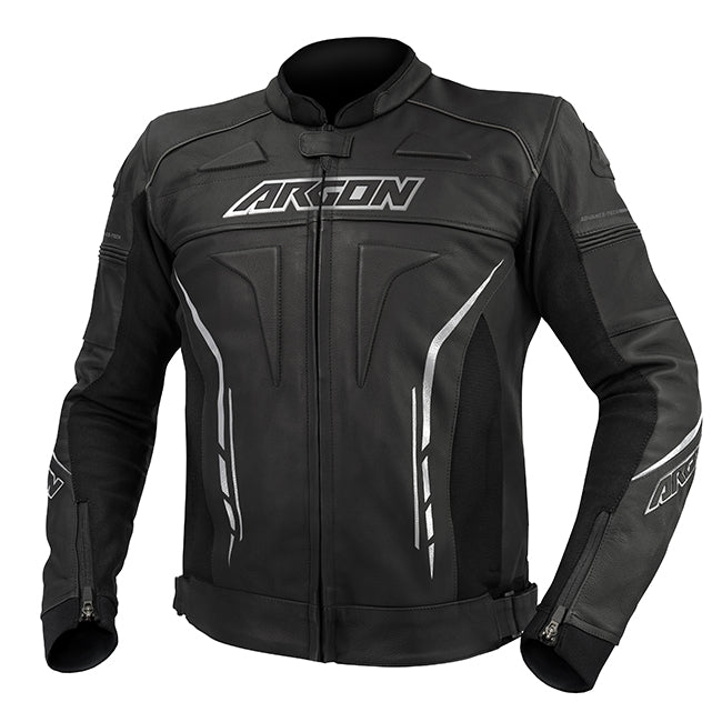 Argon Scorcher Non Perforated Motorcycle Jacket - Black/White