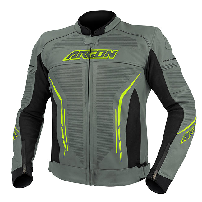 Argon Scorcher Perforated Motorcycle Jacket - Grey/Lime