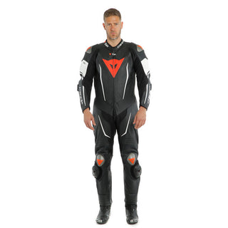 Dainese Misano 2 D-Air 1Piece Performace Leather Suit - Black/Black/White