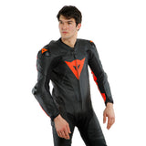 Dainese Laguna Seca 5 1Piece Performace Leather Suit - Black/Fluo Red