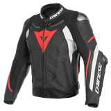 Dainese Super Speed 3 Performance Leather Jacket - Black/White/Fluo-Red