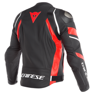 Dainese Avro 4 Leather Jacket -Black-Matt/Lava-Red/White